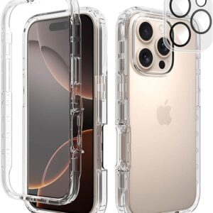 360 Degree Mobile Phone Case with Built-in Screen Protector and Camera Screen Protector [9H HD] Shockproof Protective Bumper 6.9